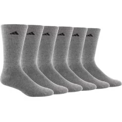 ADIDAS Men's Athletic Crew Socks, 6 Pack