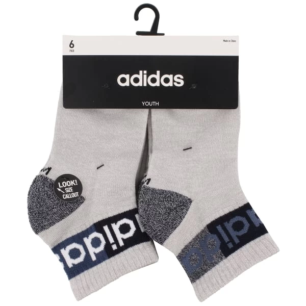 ADIDAS Kids' Blocked Linear 2.0 Quarter Socks, 6 Pack 6 ADIDAS Kids' Blocked Linear 2.0 Quarter Socks, 6 Pack - Image 4