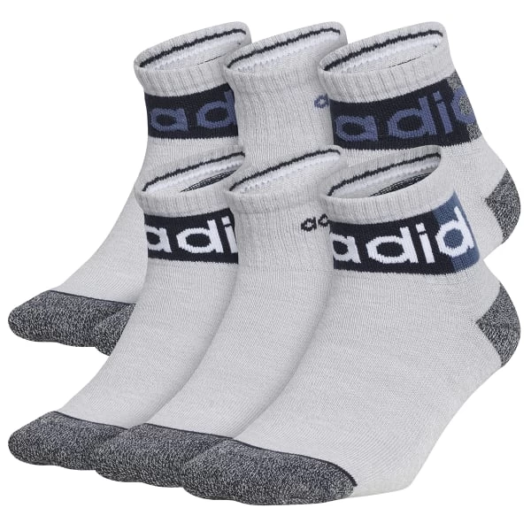 ADIDAS Kids' Blocked Linear 2.0 Quarter Socks, 6 Pack 3 ADIDAS Kids' Blocked Linear 2.0 Quarter Socks, 6 Pack