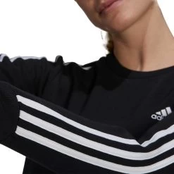 ADIDAS Women's Essential 3-Stripes Fleece Sweatshirt -Fit Style Shop 2074488 001 alt5