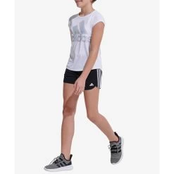 ADIDAS Girls' Climalite Rainbow Foil Short Sleeve Tee -Fit Style Shop 2075114 101 alt7