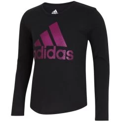 ADIDAS Girls' Scoop Neck Long Sleeve Tee