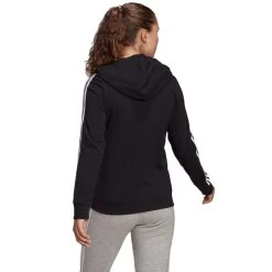 ADIDAS Women's Essentials 3-Stripe Full Zip Hoodie -Fit Style Shop 2077887 001 alt2