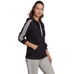 ADIDAS Women's Essentials 3-Stripe Full Zip Hoodie -Fit Style Shop 2077887 001 alt3