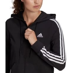 ADIDAS Women's Essentials 3-Stripe Full Zip Hoodie -Fit Style Shop 2077887 001 alt4