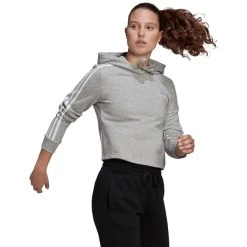ADIDAS Women's Essentials 3-Stripes Cropped Hoodie -Fit Style Shop 2077888 006 alt3
