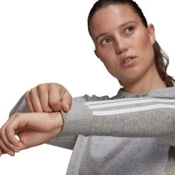 ADIDAS Women's Essentials 3-Stripes Cropped Hoodie -Fit Style Shop 2077888 006 alt4