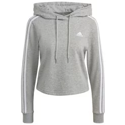ADIDAS Women's Essentials 3-Stripes Cropped Hoodie