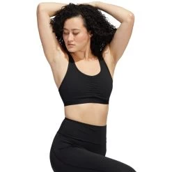 ADIDAS Women's Yoga Essentials Medium Impact Sports Bra -Fit Style Shop 2077973 001 alt4