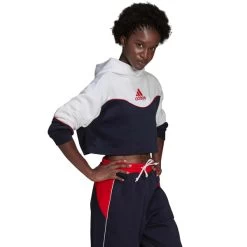 ADIDAS Women's Essentials Colorblock 3-Stripe Hoodie -Fit Style Shop 2077980 402 alt4