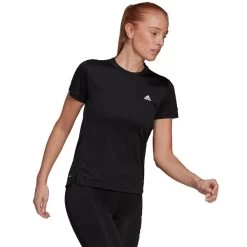 ADIDAS Women's Aeroready D2M 3-Stripe Short-Sleeve Tee -Fit Style Shop 2078007 001 alt3
