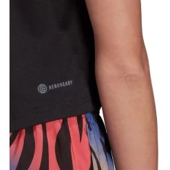 ADIDAS Women's Aeroready D2M Short-Sleeve Tee -Fit Style Shop 2078012 001 alt5