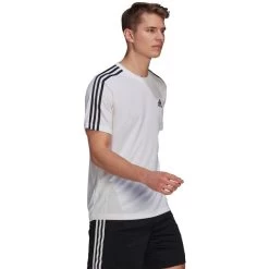 ADIDAS Men's Aeroready D2M 3-Stripe Short Sleeve Tee -Fit Style Shop 2078056 101 alt3